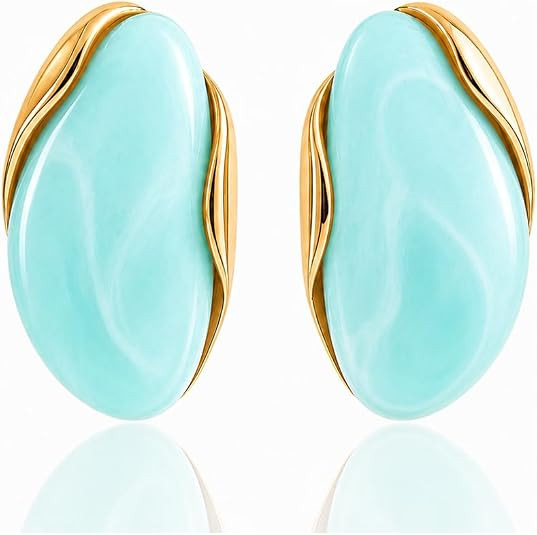 Mchic Colorful Resin Drop Earrings for Women: Boho Irregular Teardrop Statement Earrings Gold Chu... | Amazon (US)