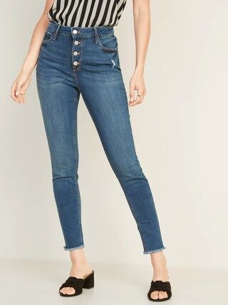 High-Waisted Rockstar Raw-Edge Ankle Jeans For Women | Old Navy (US)