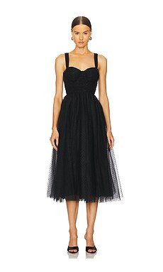 Zimmermann Tulle Midi Dress in Black from Revolve.com | Revolve Clothing (Global)