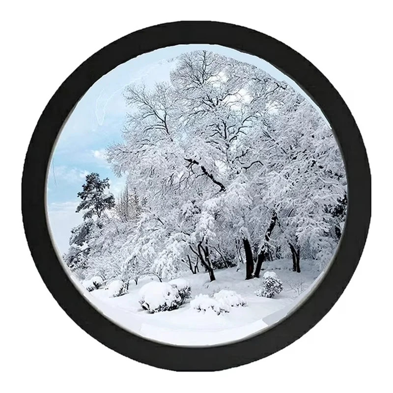 Fymlhomi 8 in x 8 in Black Round Wooden Wall Hanging Picture Frame | Walmart (US)
