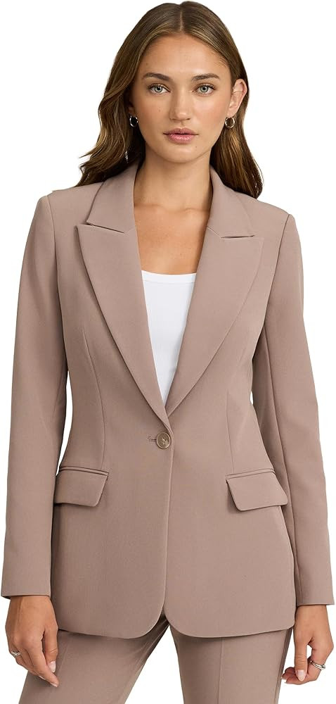 EXPRESS Women's Long Slim Blazer - Mushroom | Amazon (US)