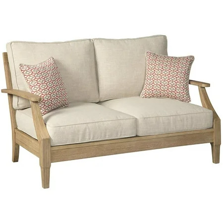 Ashley Furniture Clare View Patio Loveseat in Beige | Walmart (US)