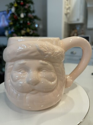 Santa Claus Coffee Mug Pink Sleigh Bell Bistro Christmas | eBay US