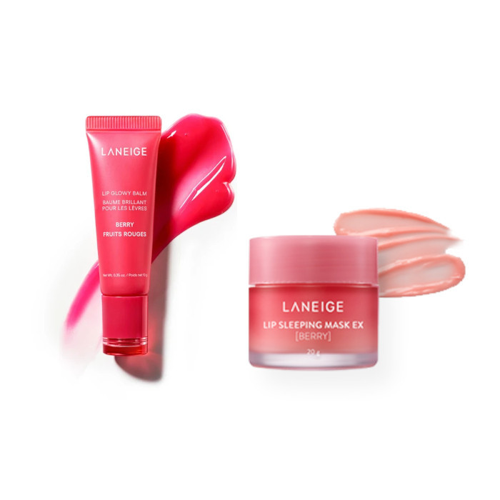 LANEIGE - Lip Glowy Balm - 10g - Berry (1ea) X Lip Sleeping Mask EX - 20g - Berry (1ea) | Stylevana