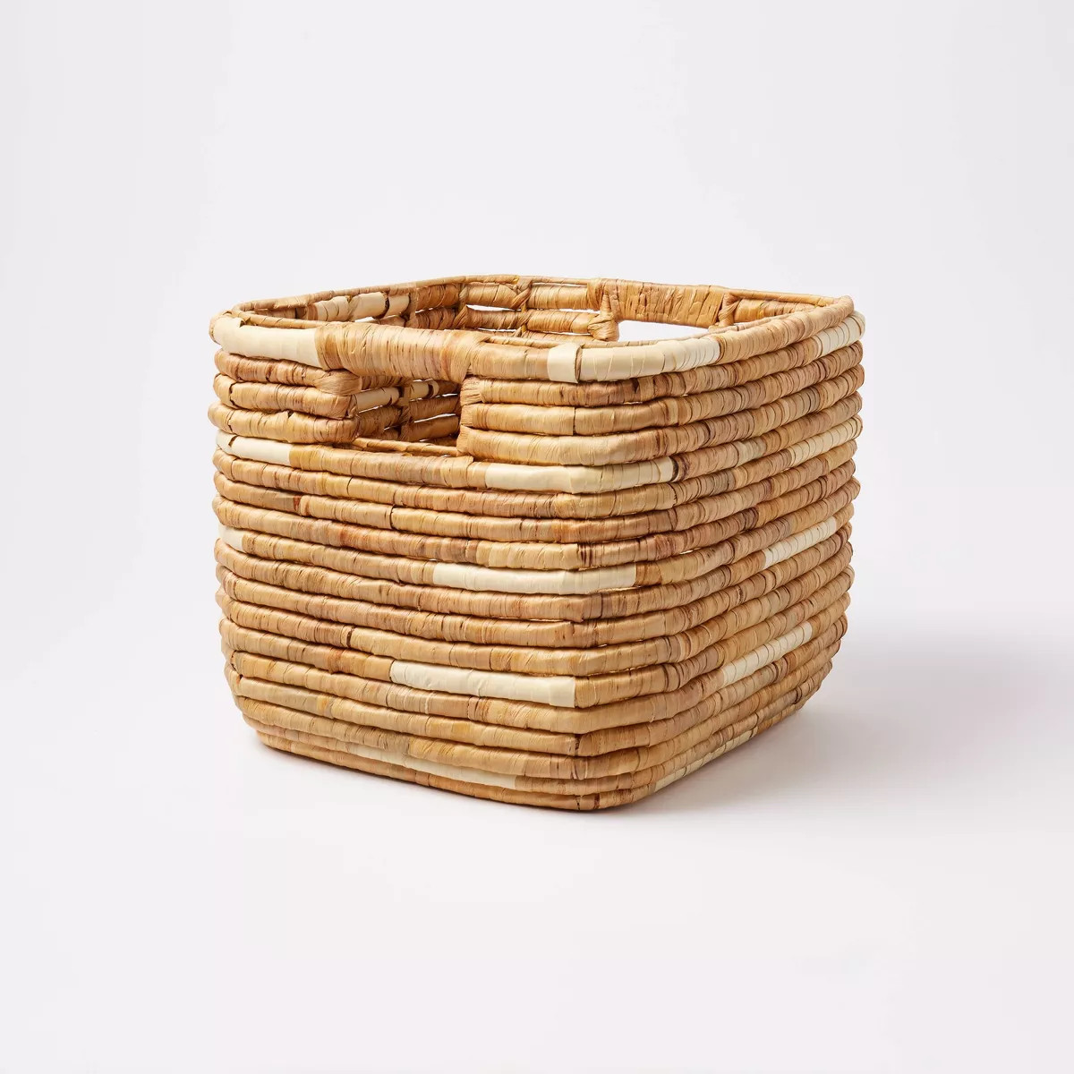 L Woven Water Hyacinth Crate with Cream Accents - Threshold™ | Target