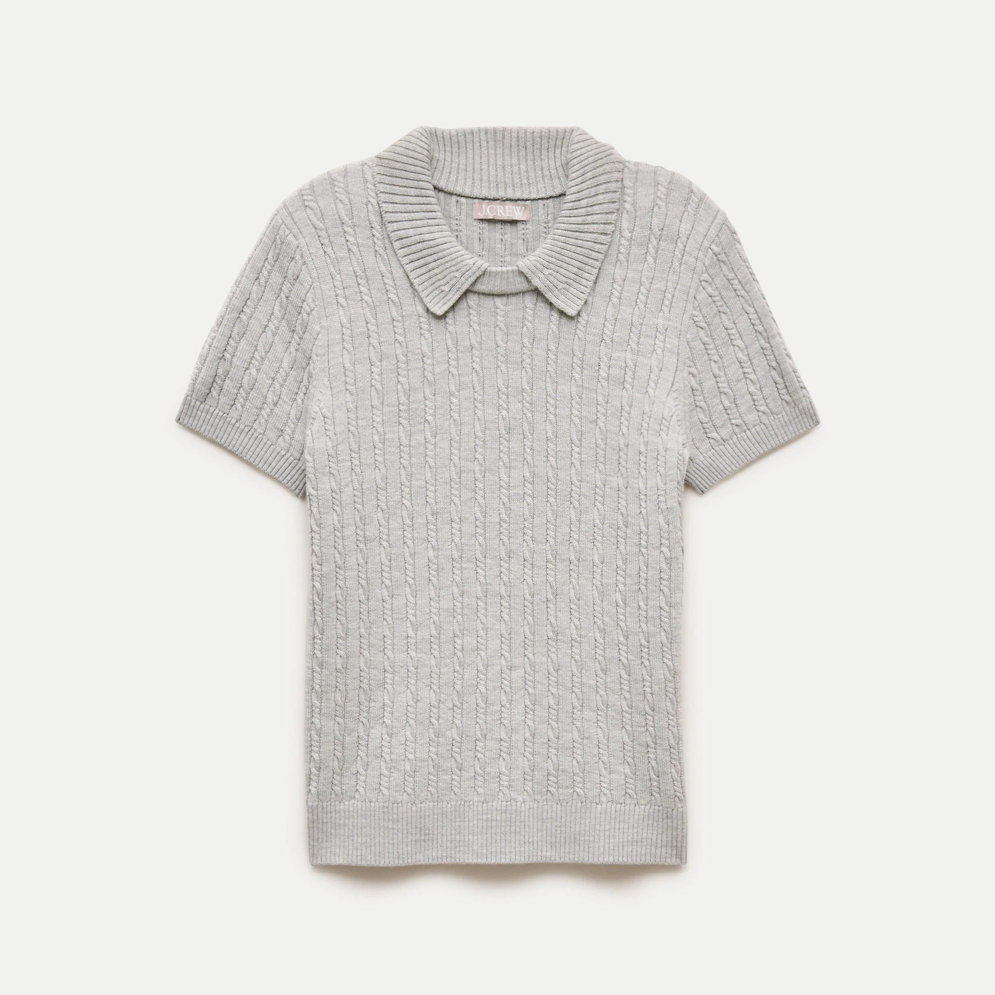 Cable-knit sweater-polo in merino wool | J. Crew US