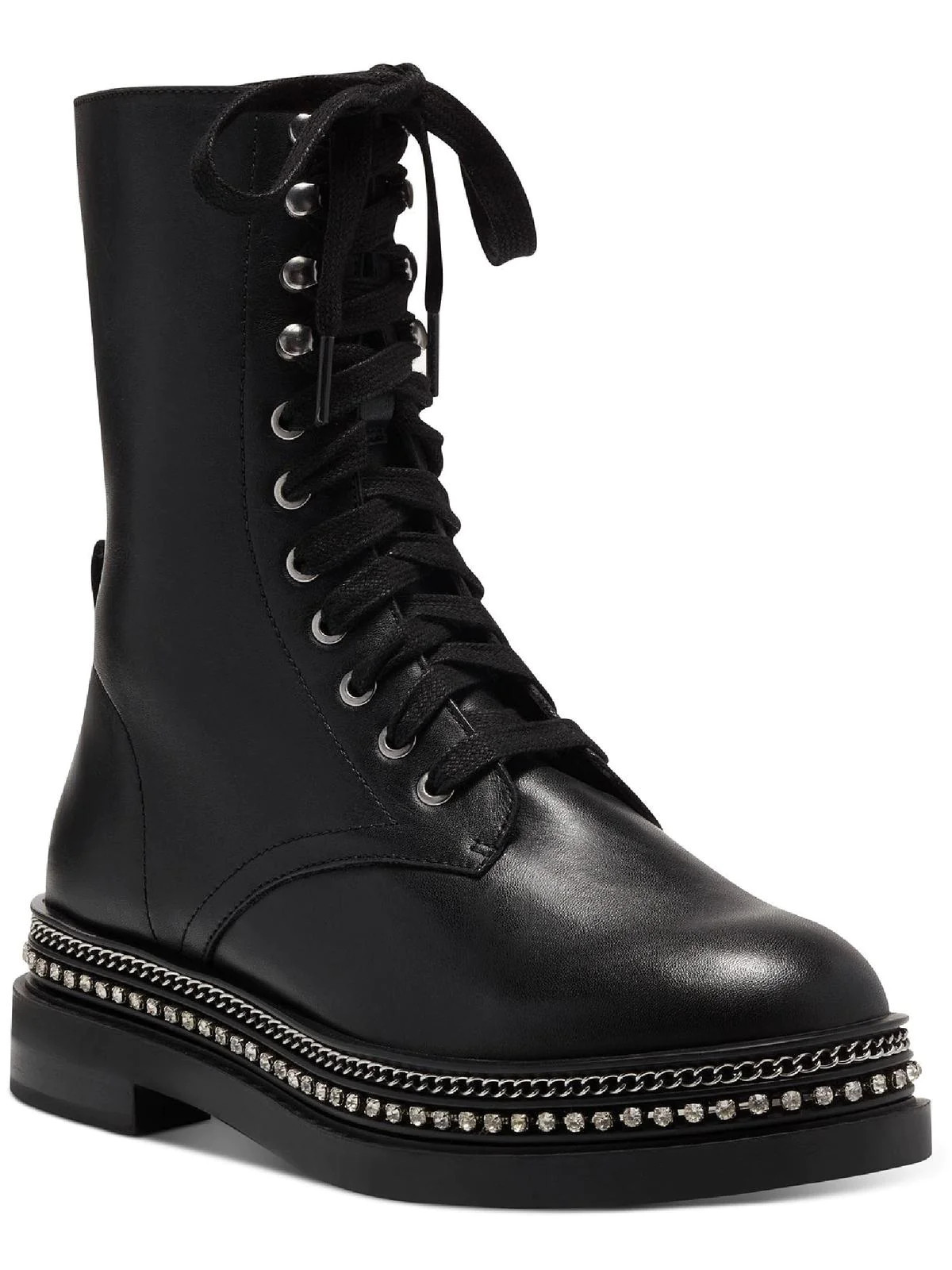 Branda Womens Rhinestone Embellished Combat & Lace-up Boots | Shop Simon