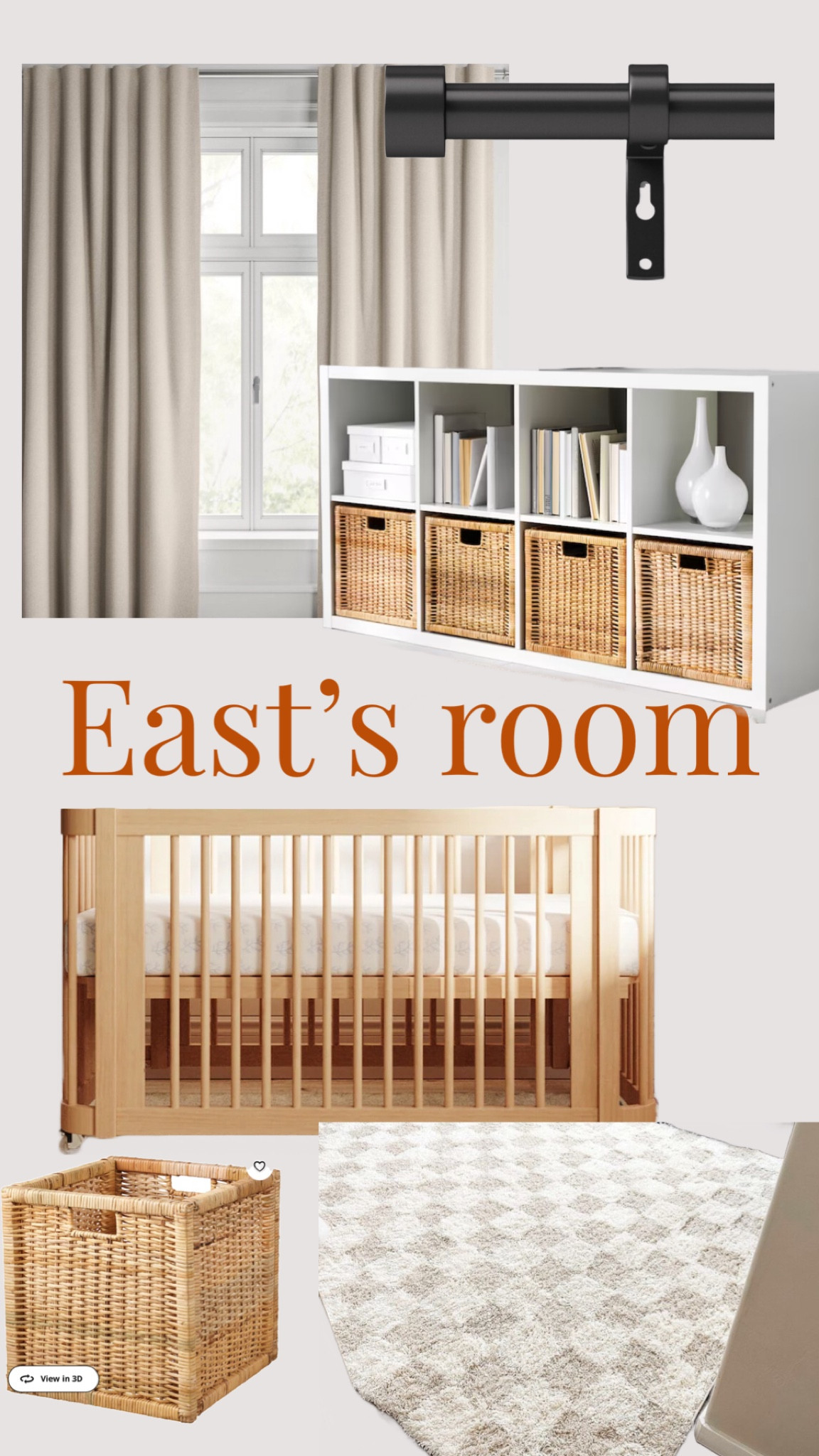 Curtains are in the color beige 95 L 
Rug you can use code : BABYLEXX27 to save size 8x10 
East crib is the wave from Nesig but I linked a similar one 

#LTKkids #LTKSpringSale #LTKbaby