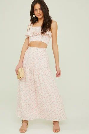 Alana Floral Maxi Skirt in Pink | Altar'd State | Altar'd State