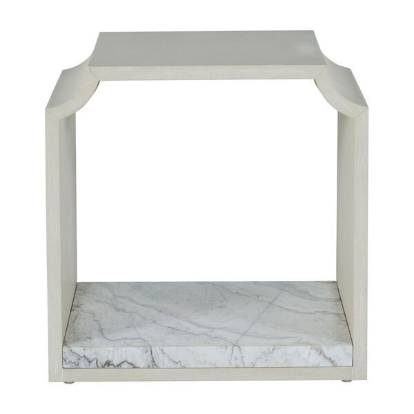 Ceci Cerused White Side Table | Bellacor