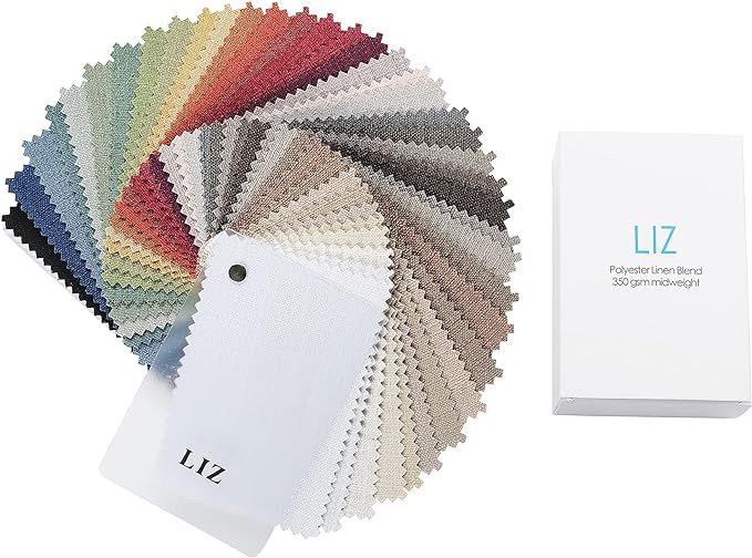 TWOPAGES Liz Faux Linen Curtain Fabric Sample Booklet, 38 Colors | Amazon (US)