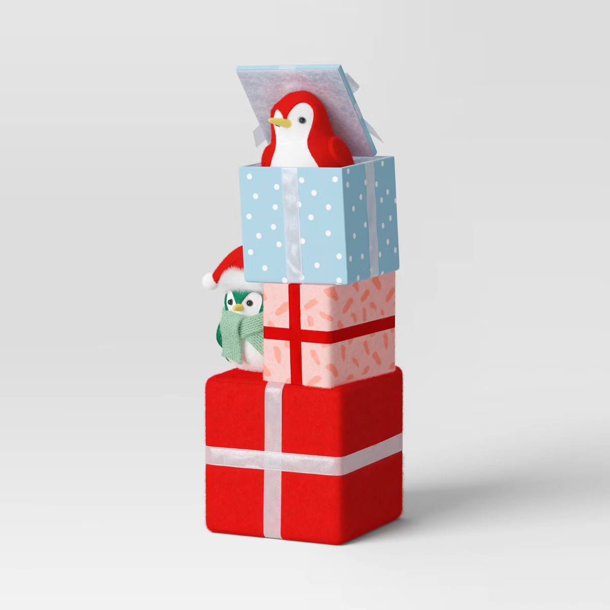 9.5" Featherly Friends Fabric Birds Christmas Gift Stack Figurine - Wondershop™ Red/Blue | Target