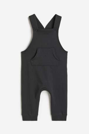 Waffled Cotton Overalls - Long - Dark gray - Kids | H&M US | H&M (US + CA)