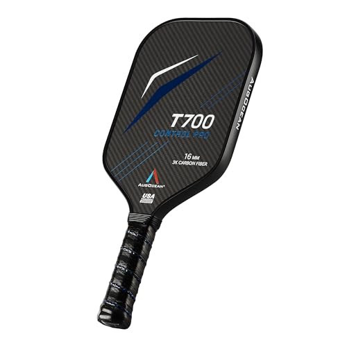 Pickleball Paddle,Pickleball Paddles-3K Raw Carbon Fiber Textured Surface with Great Grit & Spin,T700 Carbon Fiber Racket with Excellent Power,Control & Balance,USAPA Approved (Carbon-Black 16mm) | Amazon (US)