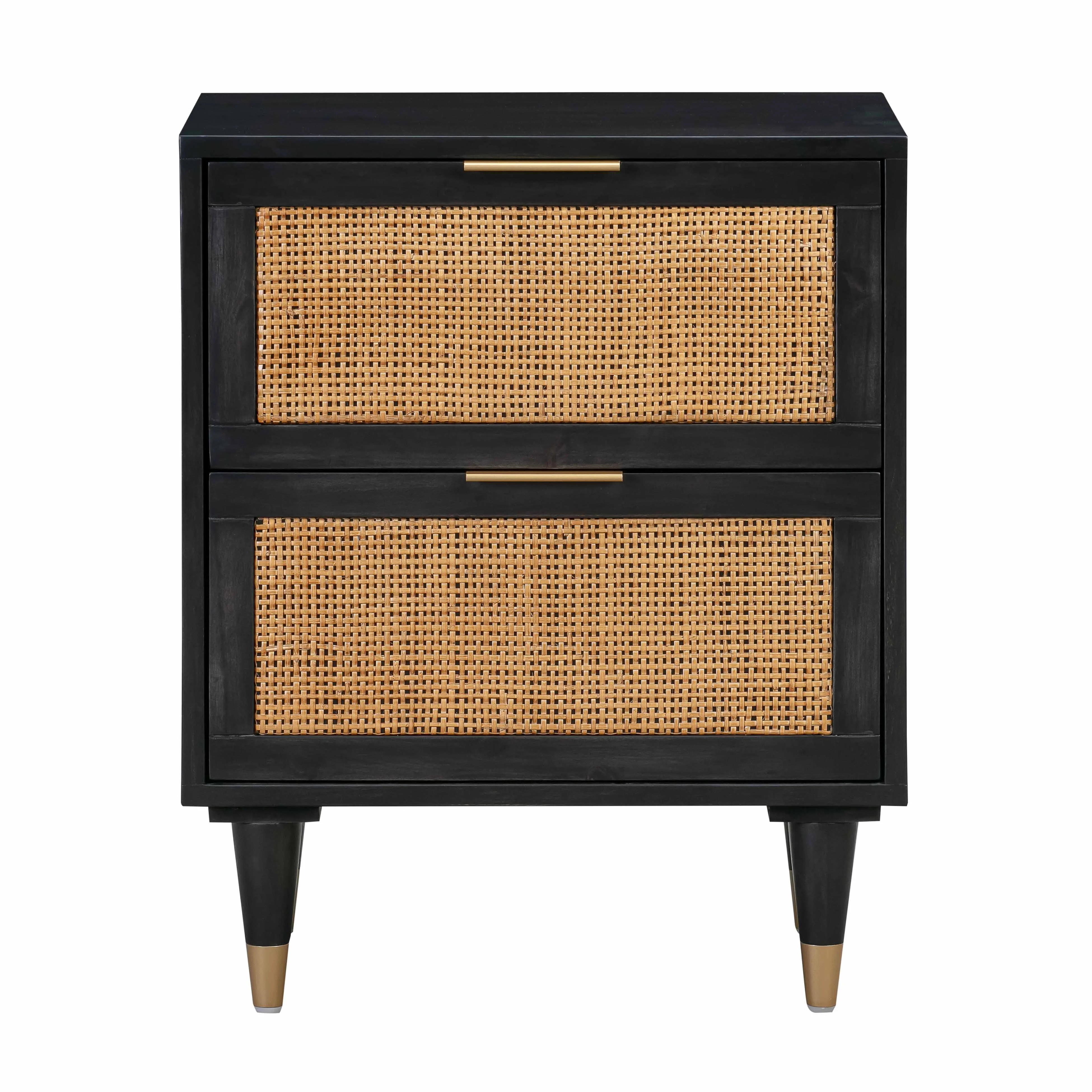 TOV Furniture Sierra Noir Nightstand with Rattan Accents | Walmart (US)