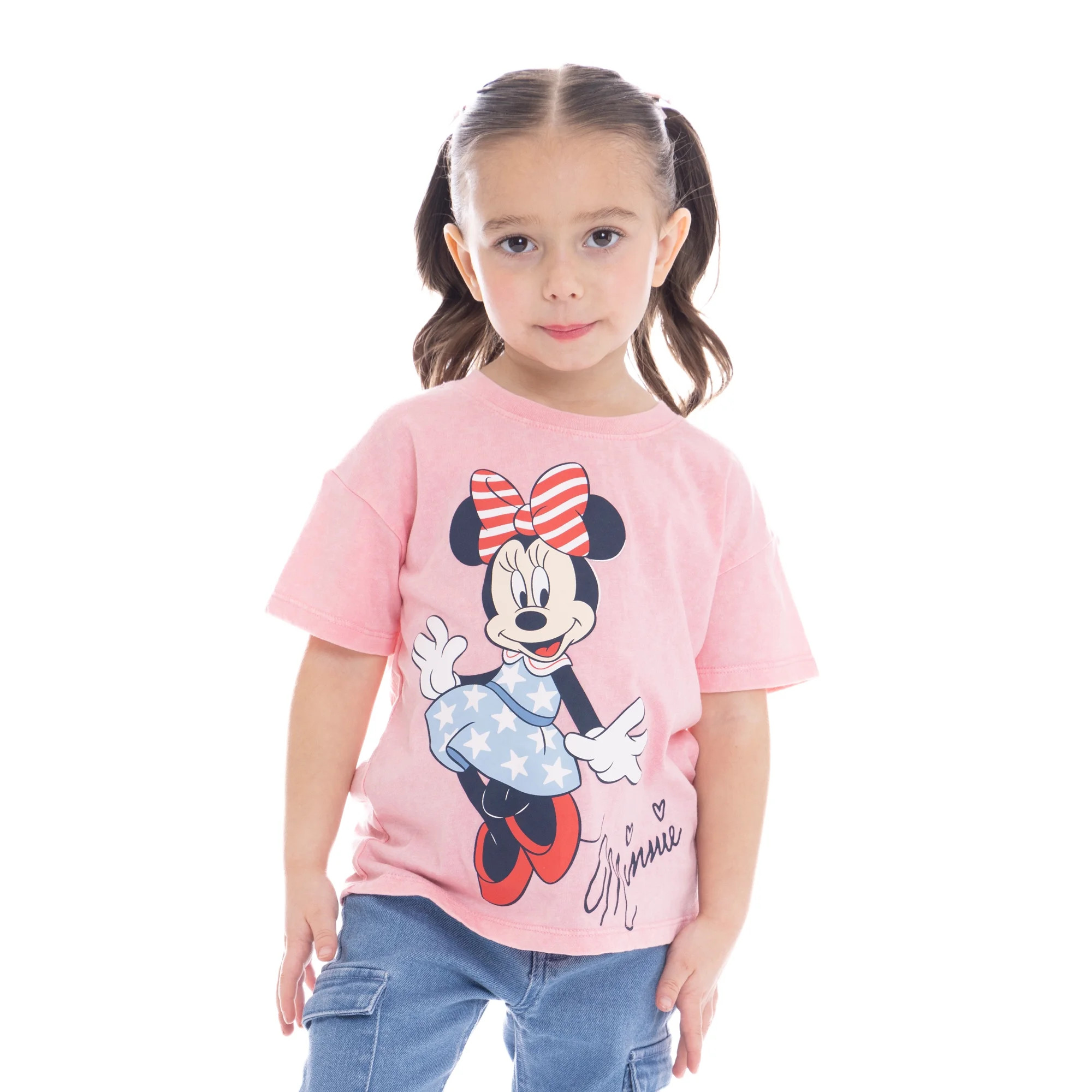 Minnie Mouse Toddler Girls Americana Graphic Tee, Sizes 12M-5T - Walmart.com | Walmart (US)