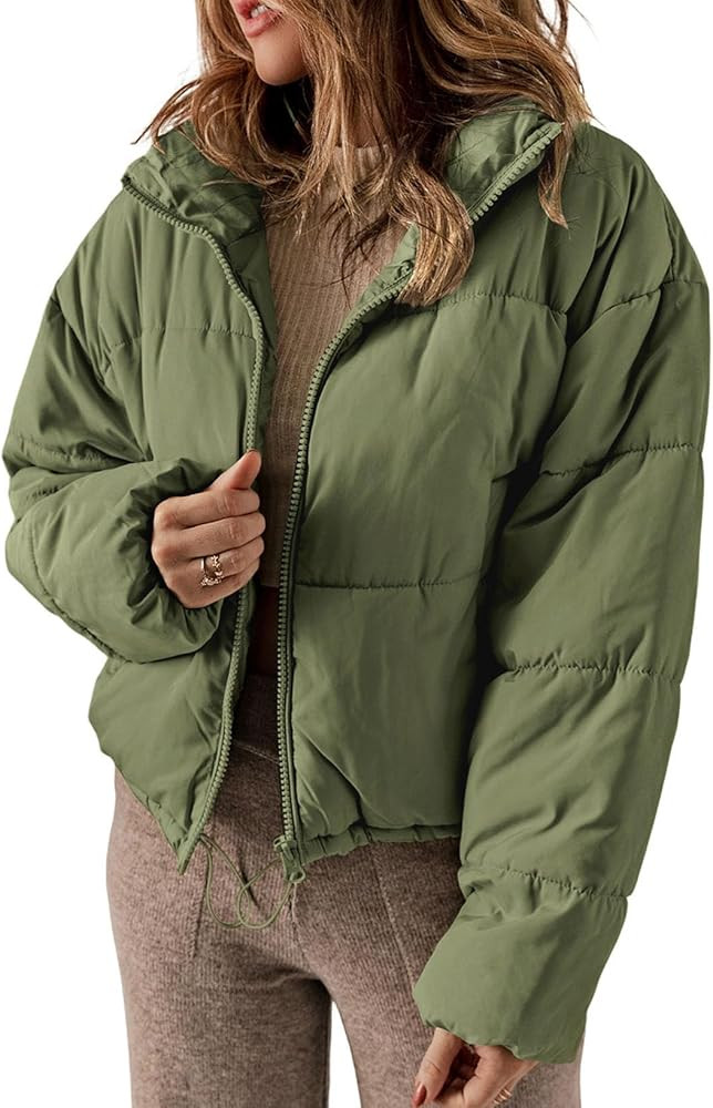Dokotoo Womens Winter Quilted Jackets Long Sleeve Full Zip Puffer Jacket Coats with Pockets | Amazon (US)