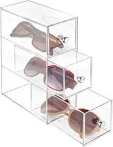 Amazon.com: mDesign Slim Plastic Eye Glass Storage Organizer Box Bin Holder for Sunglasses, Readi... | Amazon (US)