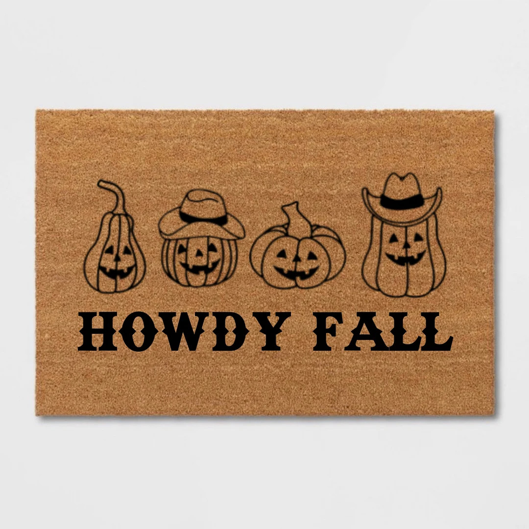 Howdy Fall Door Mat  Halloween Doormat  Welcome Mat  Hello - Etsy | Etsy (US)