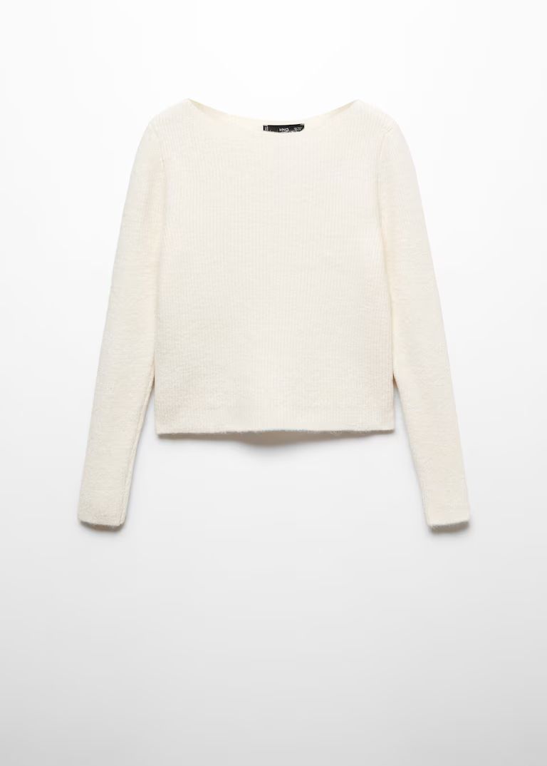 Boat-neck knitted sweater -  Women | Mango USA | MANGO (US)