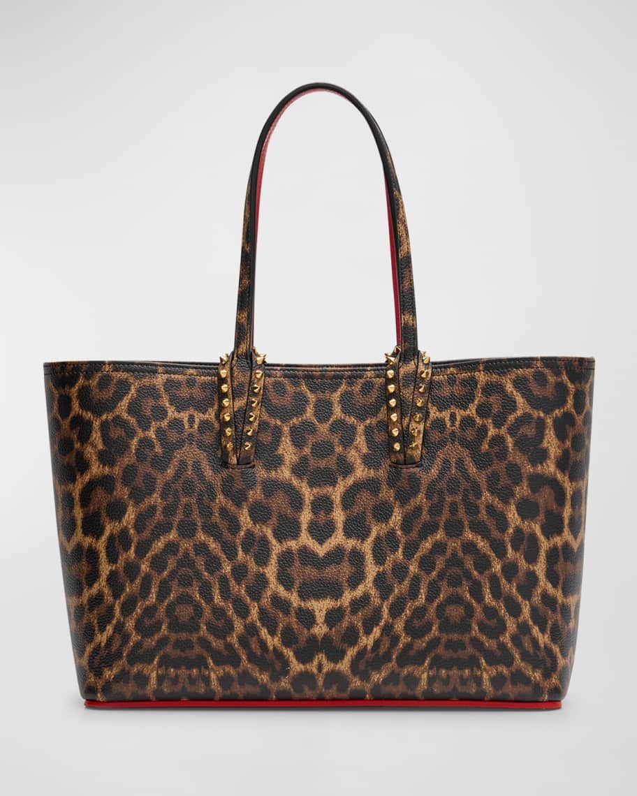 Christian Louboutin Cabata Small Leopard-Print Leather Tote Bag | Neiman Marcus