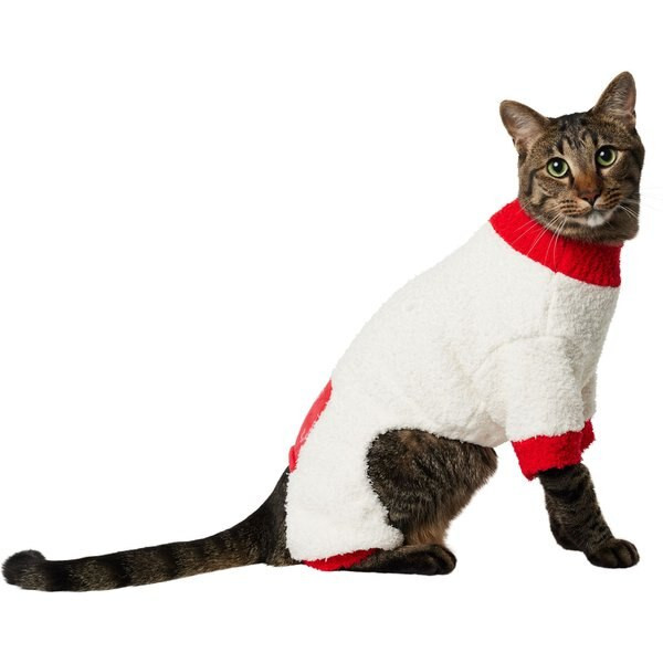 Frisco Candy Cane Dog & Cat Snuggle Up Knit PJs | Chewy.com