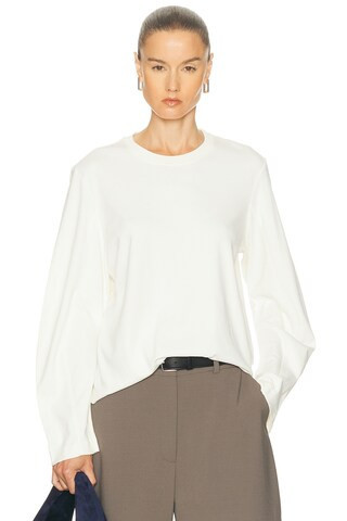EAVES Lene Easy Long Sleeve Tee in White | FWRD 