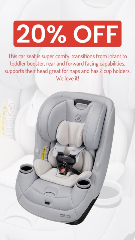 Maxi Cosi car seat, 20% OFF, infant to toddler transition, two cup holders 

#LTKsalealert #LTKtravel #LTKbaby