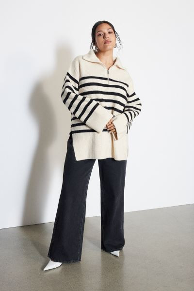 Rib-knit Half-zip Sweater | H&M (US + CA)