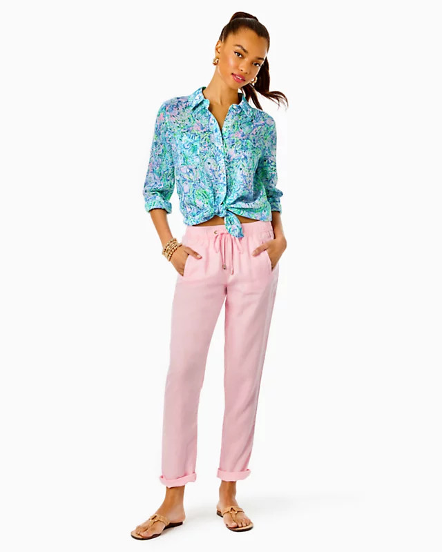 31" Taron Mid-Rise Linen Pant | Lilly Pulitzer
