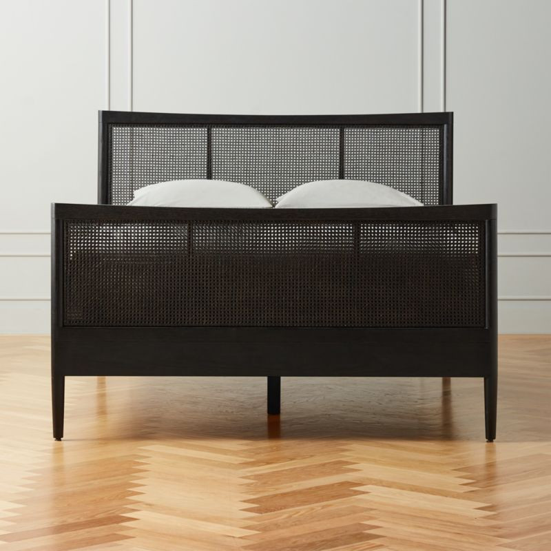 Maeve Black Cane Queen Bed + Reviews | CB2 | CB2