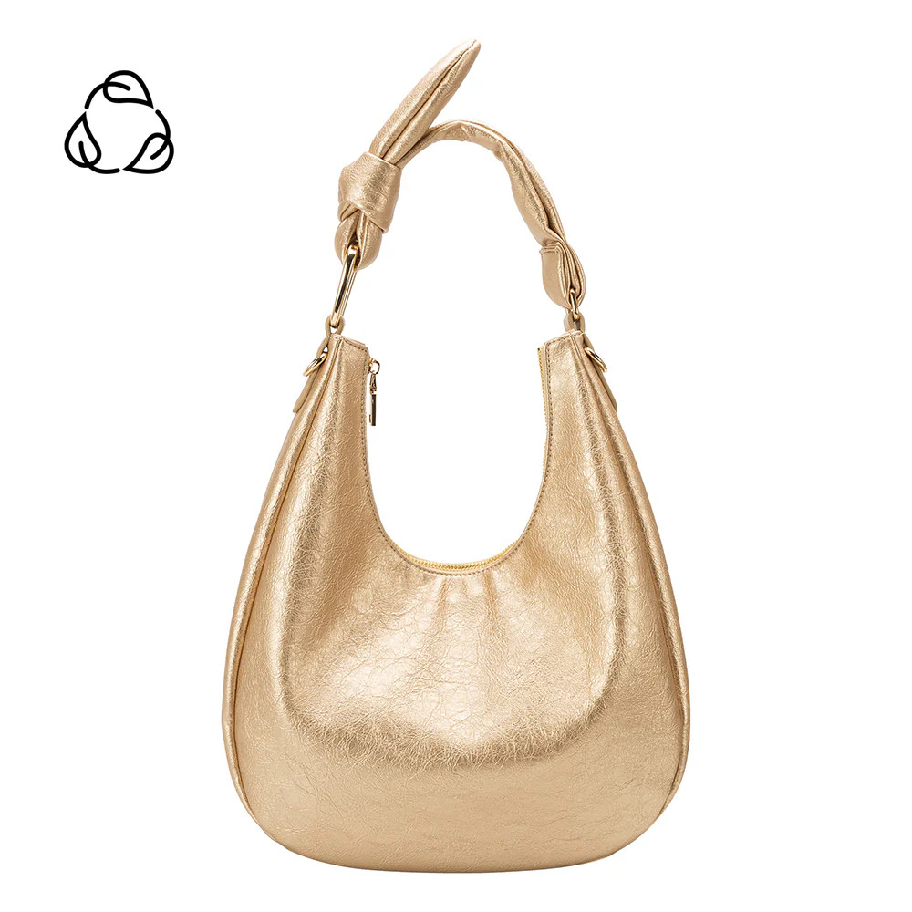 Gold Lilie Crinkle Shoulder Bag | Melie Bianco | Melie Bianco