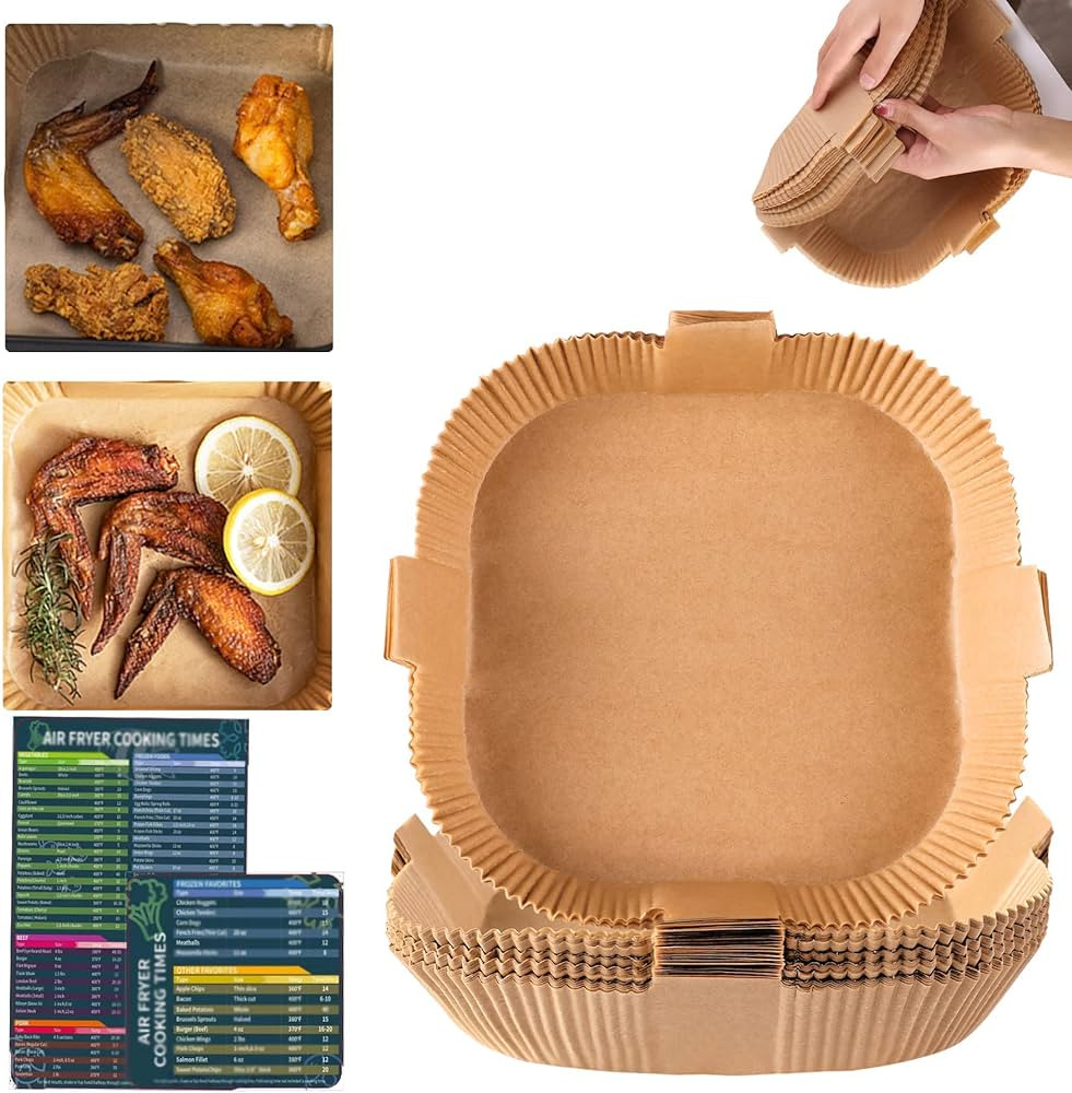 Air Fryer Disposable Paper Liner - 50PCS 7.9 In Square Non-Stick Parchment Insert Sheet, Oil-proo... | Amazon (US)