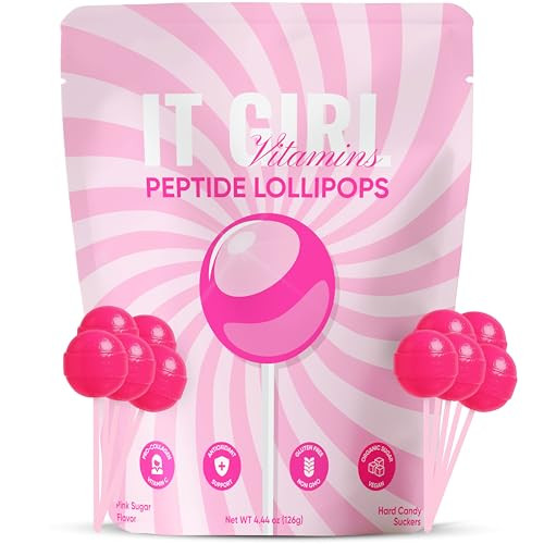 Collagen Peptide Lollipops for Women & Teens – Hair Skin and Nails Supplement with Hyaluronic Acid and Vitamin C – Beauty Candy Pops for Glowing Skin – Low Sugar Vegan Collagen Vitamins for Adults | Amazon (US)