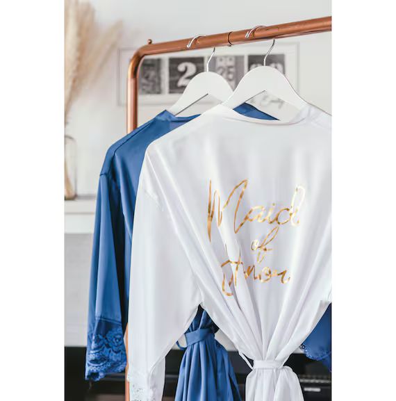 Bridesmaid Robes - Bridal Party Lace Robe - Personalized Satin Robes - Mother of the Bride Robe B... | Etsy (US)