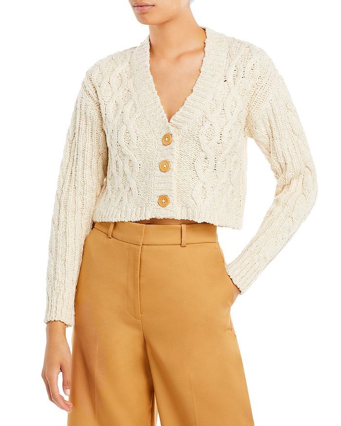 Cropped Cable Knit Cardigan | Bloomingdale's (US)