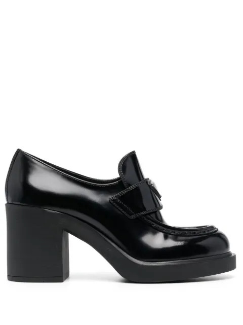 Prada 페이턴트 가죽 하이 힐 로퍼 - Farfetch | Farfetch Global
