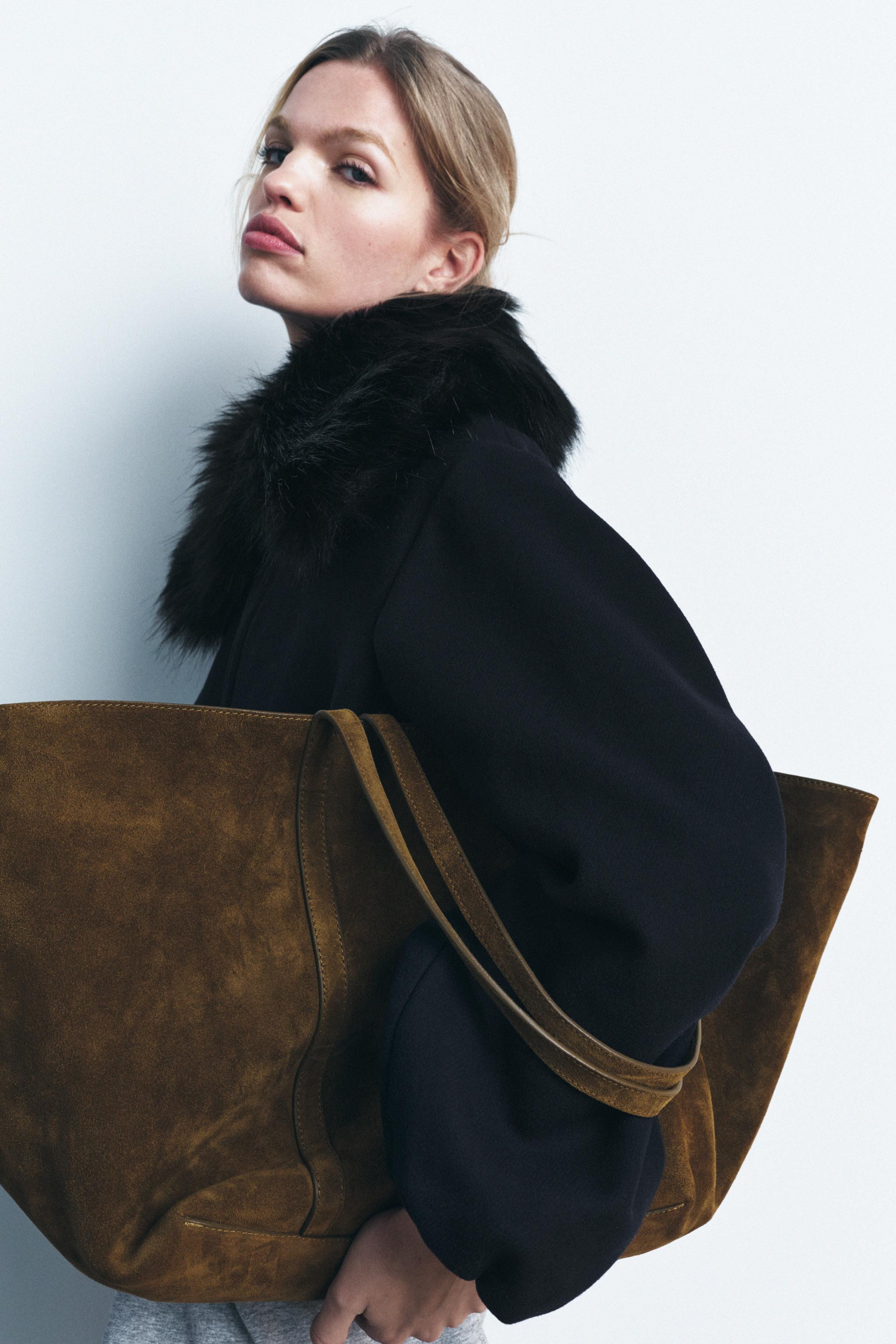 SUEDE TOTE BAG | Zara US