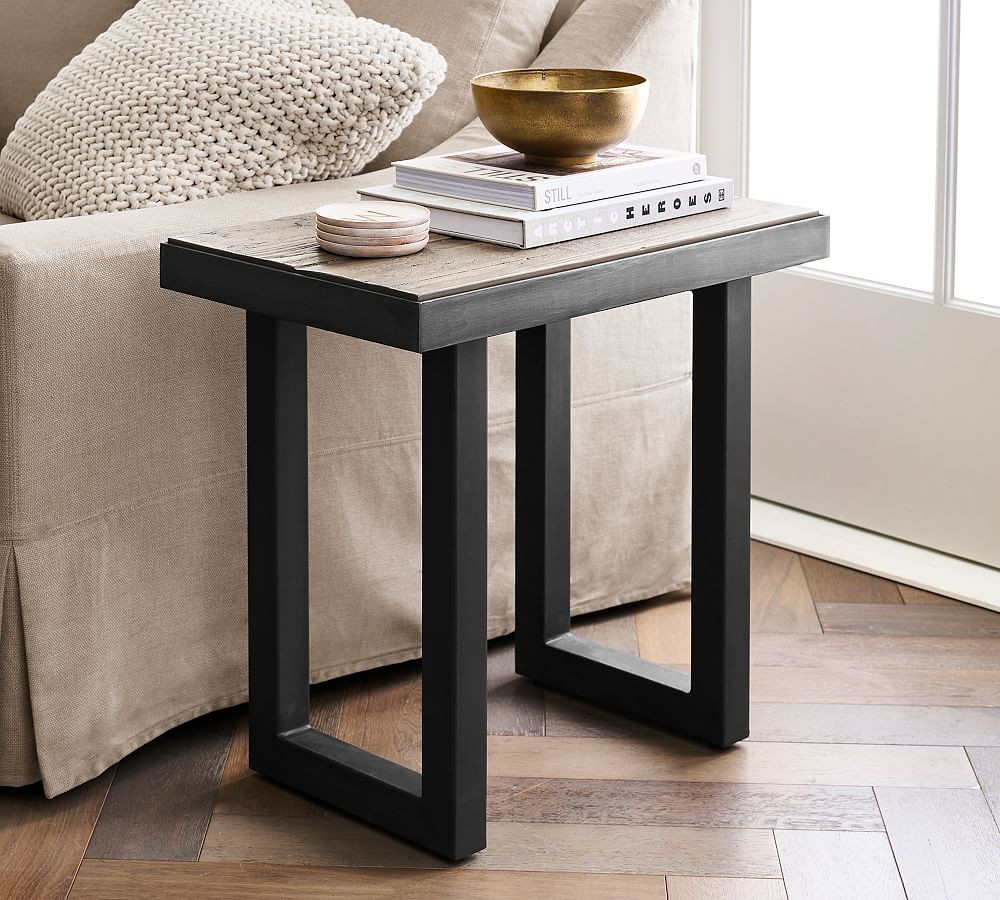 Thorndale Rectangular Reclaimed Wood Side Table | Pottery Barn (US)