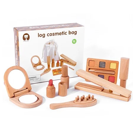 Wooden Toy Beauty Set|Wood Tool Box with Wrenches Screws Nuts|Pretend Play Role Doctor Kit for Kids  | Walmart (US)