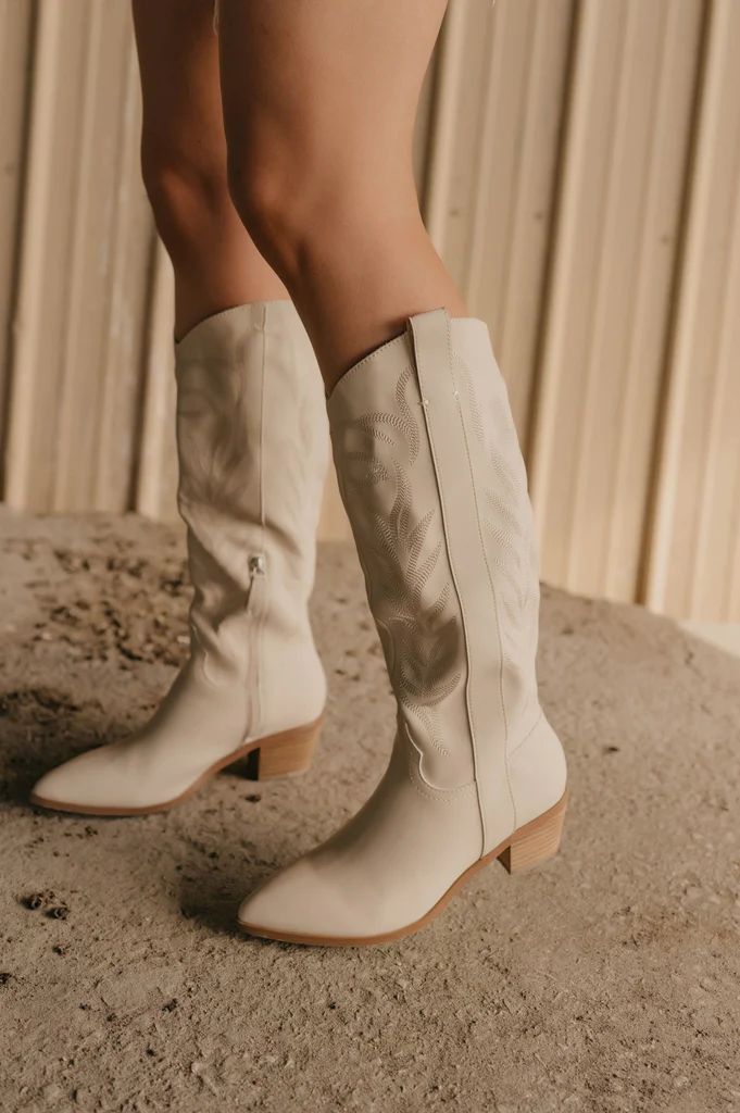 Rene Taupe Tall Western Boots | She Is Boutique