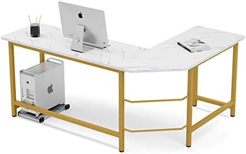 Tribesigns Modern L-Shaped Desk, Corner Computer Desk PC Laptop Gaming Table Workstation for Home... | Amazon (US)
