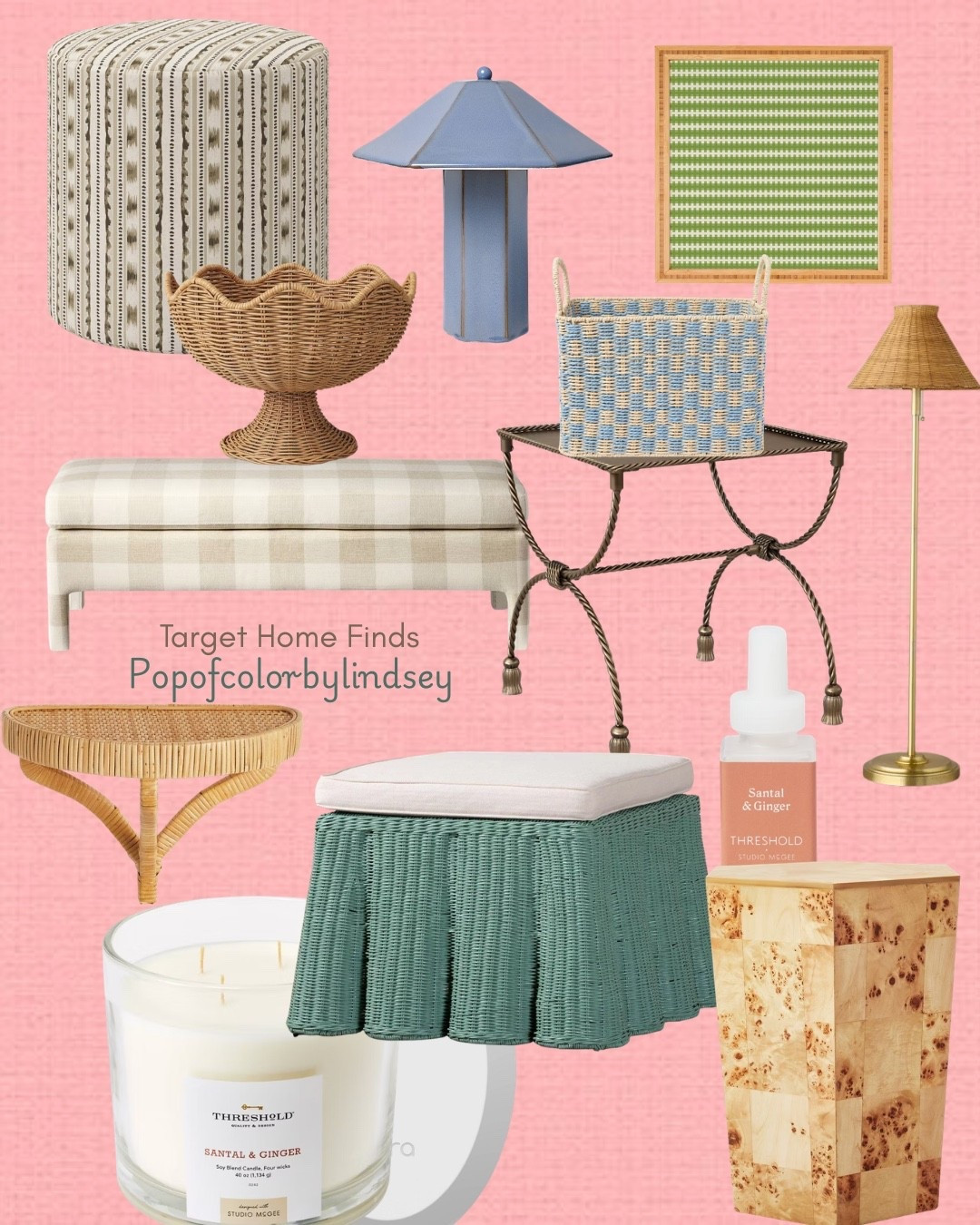 Target 🎯 Home finds 

Rattan ottoman | Buffalo Check | Table Lamp | Rattan floor lamp | patterned ottoman | my favorite scent Santal and Ginger 🫚 | home fragrance

#LTKdayinmylife #LTKHome