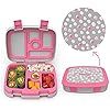 Bentgo Kids Prints (Pink Dots) - Leak-Proof, 5-Compartment Bento-Style Kids Lunch Box - Ideal Por... | Amazon (US)