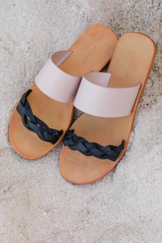 Piper Double Strap Black/Tan Sandals | The Pink Lily Boutique