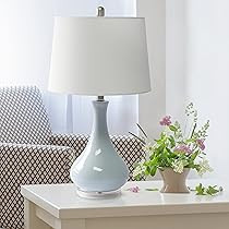 Elegant Designs LT3312-LTB Ceramic Genie Tear Drop Shaped Glossy Table Lamp, Light Blue | Amazon (US)
