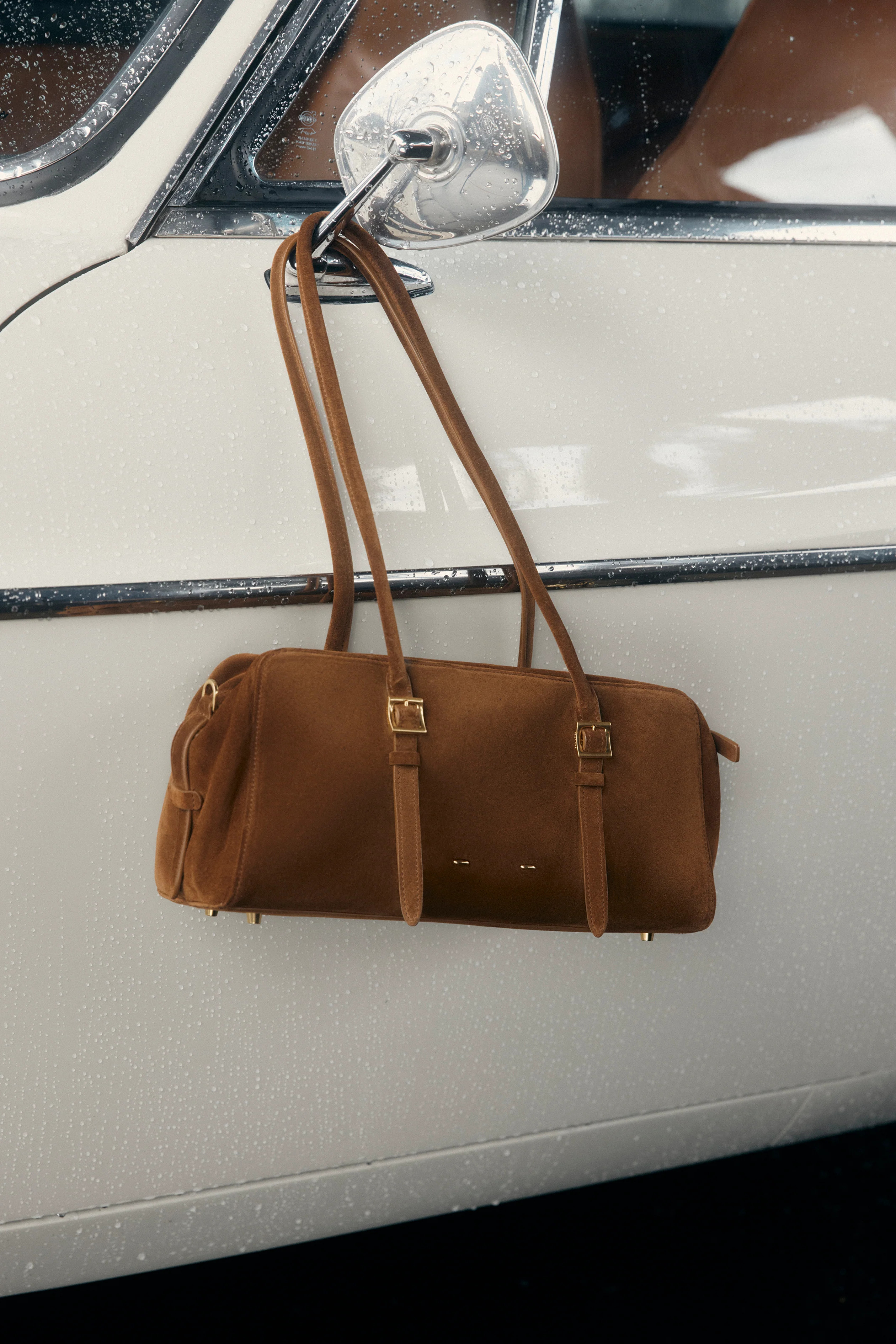 Monti Boston Bag in Suede Calfskin | Fabrique