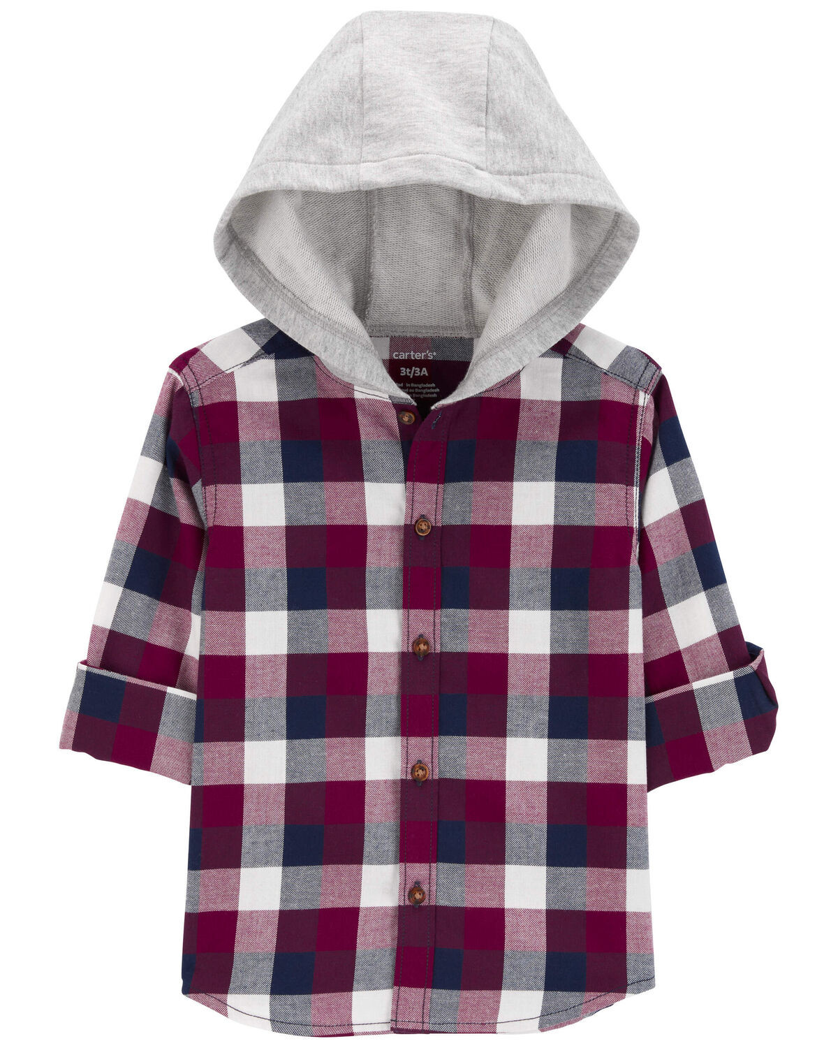 Toddler Plaid Hooded Button-Down Shirt - Carter's | Carter's | Carter's Inc