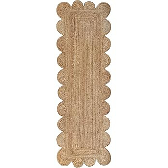 Scalloped Natural Jute Area Rug, Natural Color (2'6"X10') | Amazon (US)