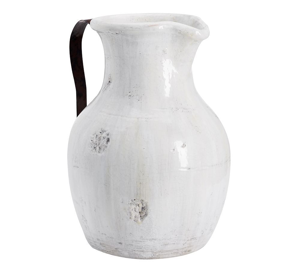 Marlowe Ceramic Pitcher, White - Medium | Pottery Barn (US)